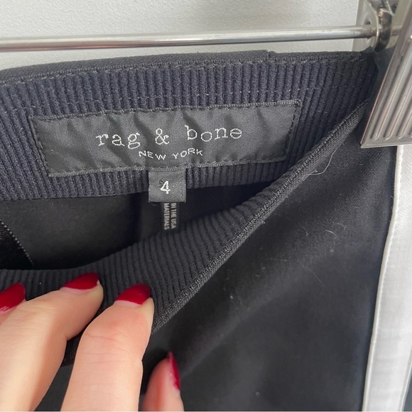 rag & bone Ankle Simone Pant in Black with Stripe Size 4 - Picture 4 of 6